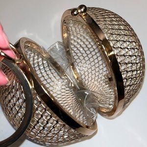 Rose Gold Dome Cage Style handbag clutch wristlet